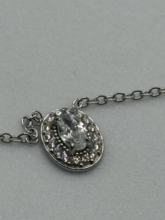 Elemar Colier Amulet Rosette din Oțel cu Zirconiu