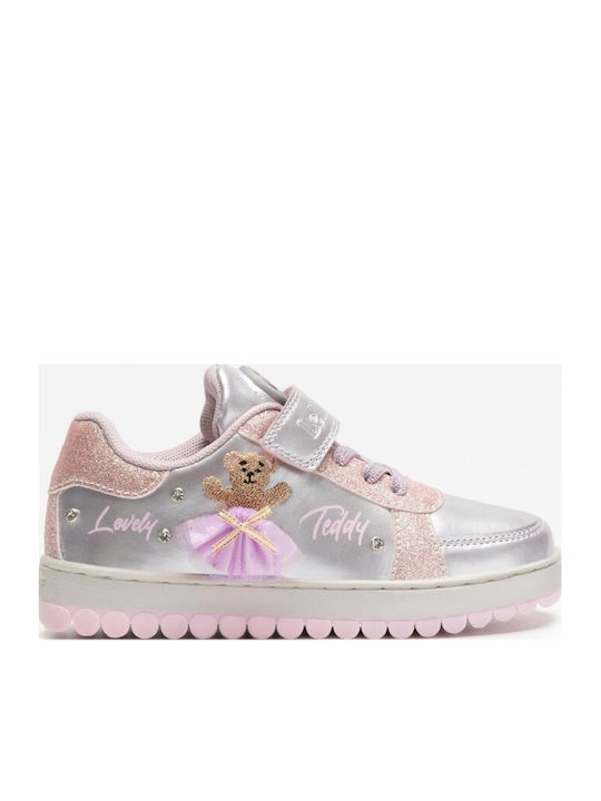 Mille Stelle Kids Sneakers with Scratch & Lights Silver