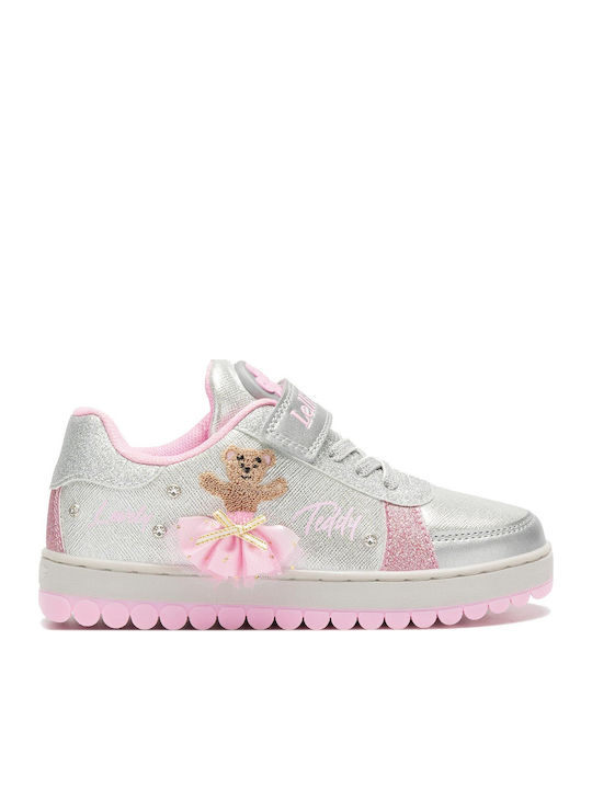 Mille Stelle Kids Sneakers with Scratch & Lights Silver