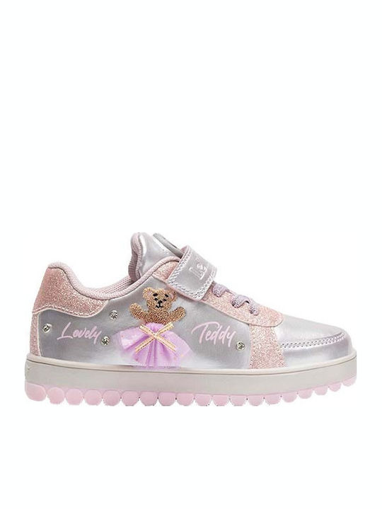 Mille Stelle Kids Sneakers with Scratch & Lights Silver
