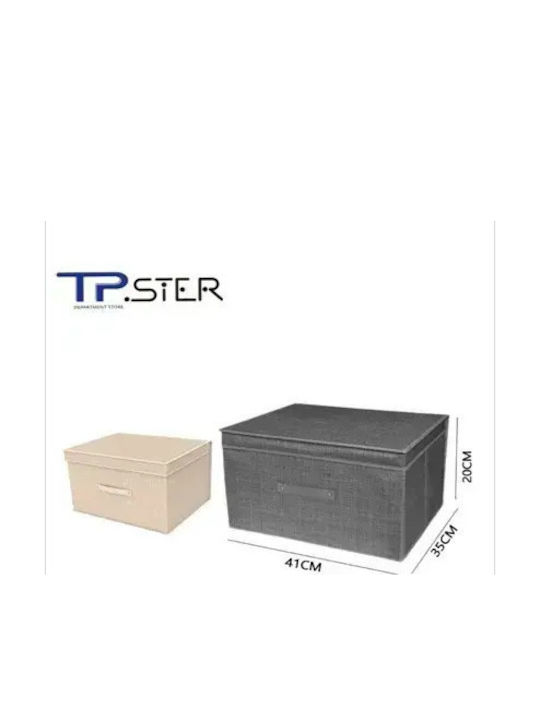 Tpster Plastic Storage Box with Lid Gray 41x35x20cm