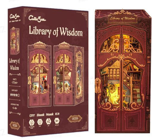 Cutebee Παιχνίδι Κατασκευών Book Nook Kit Library of Wisdom DIY