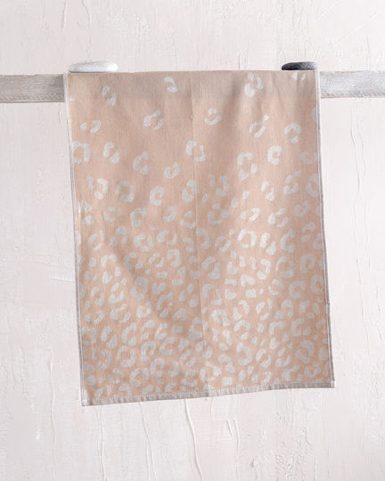 Rythmos Leopard Handtuch aus 100% Baumwolle in Beige Farbe 50x70cm Rythmos Leopard Handtuch aus 100% Baumwolle in Beige Farbe 50x70cm