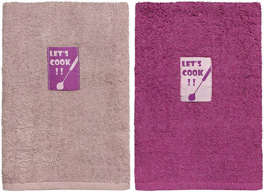 Beauty Home Geschirrtuch aus 100% Baumwolle in Rosa Farbe 40x60cm 2Stück
