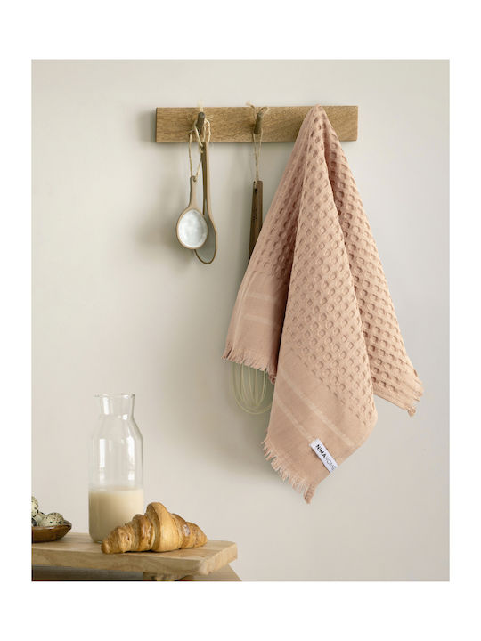 Nima Waffle Towel from 100% Cotton in Orange Color 40x60cm