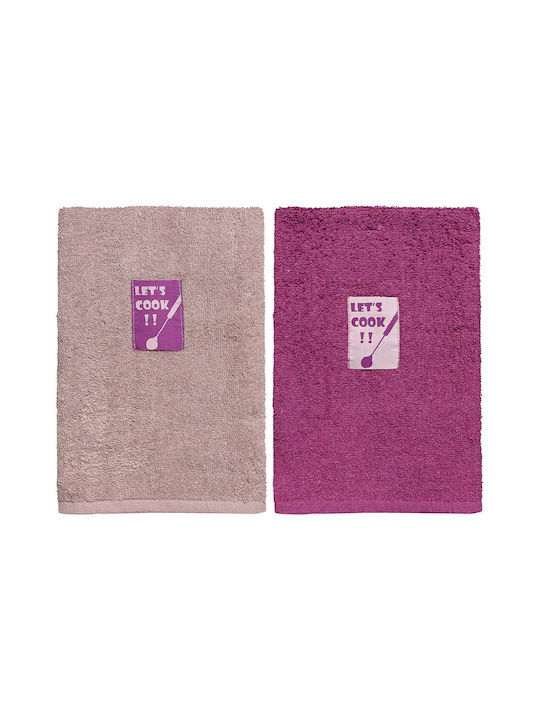 Beauty Home Prosop de ceai din 100% Bumbac în Culoarea Roz 40x60cm 2buc