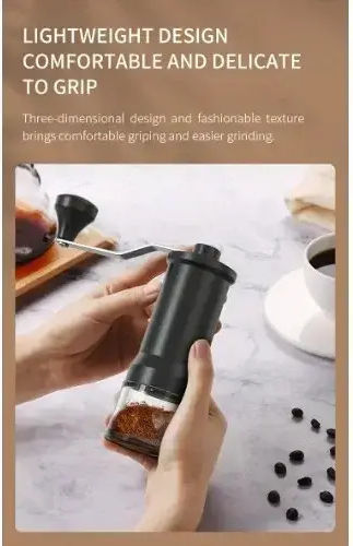 Hoomei Set Manual Râșnițe Condimente Ceramice în Culoare Negru 6.9cm 1buc