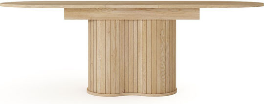 Lovi Ovaler Esszimmertisch Ausziehbar Holzoptik Natürlich 180(+40)×90×76 cm