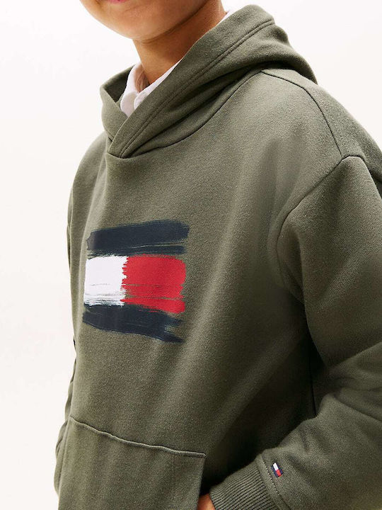 Kids Sweatshirt with Hood and Pockets Khaki
