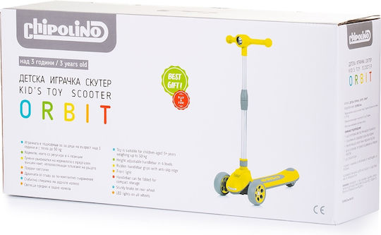 Chipolino Trotinetă pentru Copii Pliabil Orbit 3 roți pentru 3+ Ani Roz