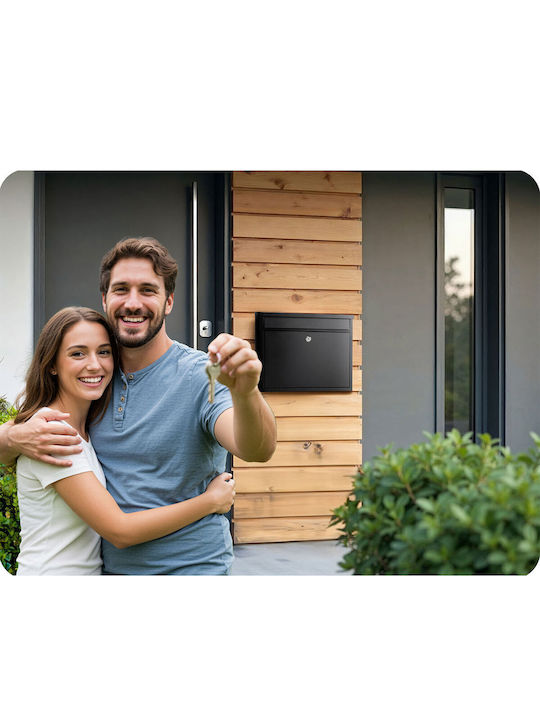Humberg Cutie Poștală pentru Exterior Inox în Culoarea Negru 37.5x30.5x12cm
