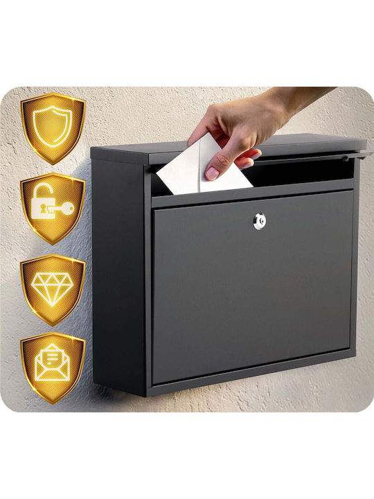 Humberg Cutie Poștală pentru Exterior Inox în Culoarea Negru 37.5x30.5x12cm