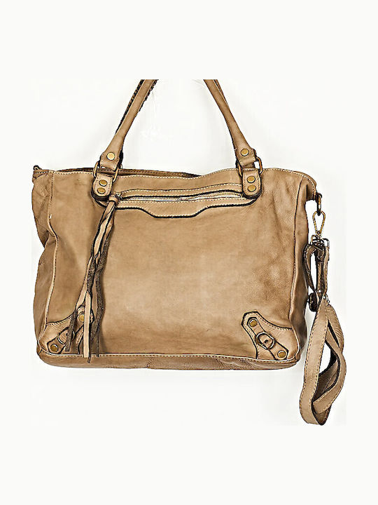 Leather Women's Bag Shoulder Tabac Brown