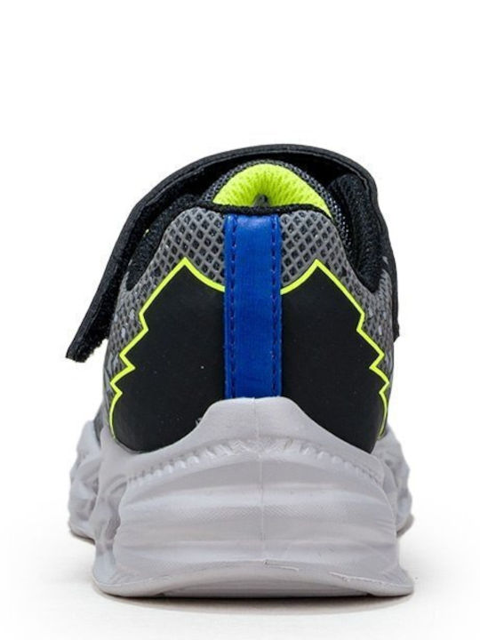 Kids Sneakers with Hoop & Loop Closure & Lights Gray
