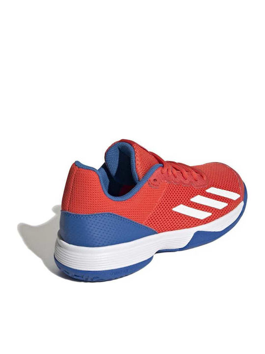 Courtflash Kids Sports Shoes Tennis with Laces Bright Red / Cloud White / Bright Royal