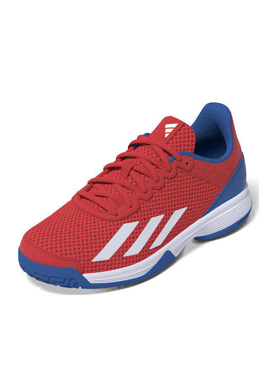 Courtflash Kids Sports Shoes Tennis with Laces Bright Red / Cloud White / Bright Royal