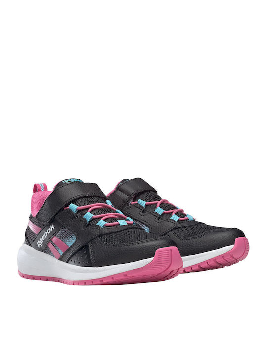 Road Supreme 2 Kids Sports Shoes Running with Hoop & Loop Closure Core Black / True Pink / Digital Blue