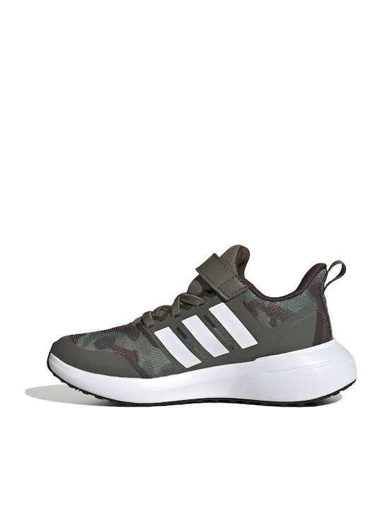 Fortarun FortaRun 2.0 EL K Kids Sports Shoes Running with Hoop & Loop Closure Olive Strata / Cloud White / Dark Brown