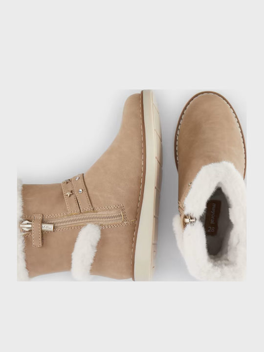 Kinderstiefeletten mit Reißverschluss Beige