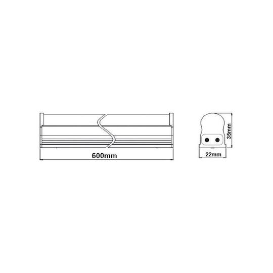 LED Smd Unterbauleuchte T5 8w 3000k 60cm