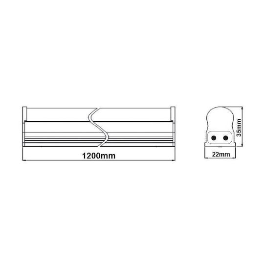 Led Smd Lumină de Banc T5 17w 3000k 120cm