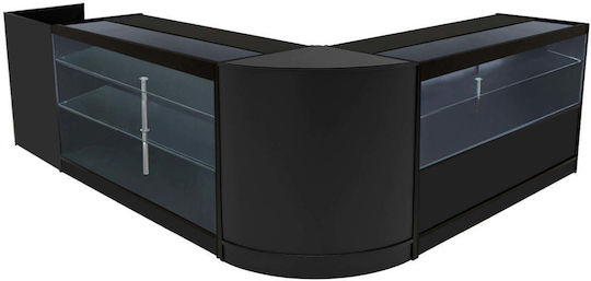 Vega Led Комплект Рецепция Shop Counter K1500 C1500 Tb60 и Cm60 Черен