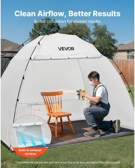 Portable Paint Booth Vevor Paint Booth Station 2330 X 1720 X 1900mm Spray Canopy Integrated Floor Mesh Large Space Paint Booths Spray Oxford Cabinets Chairs Tables