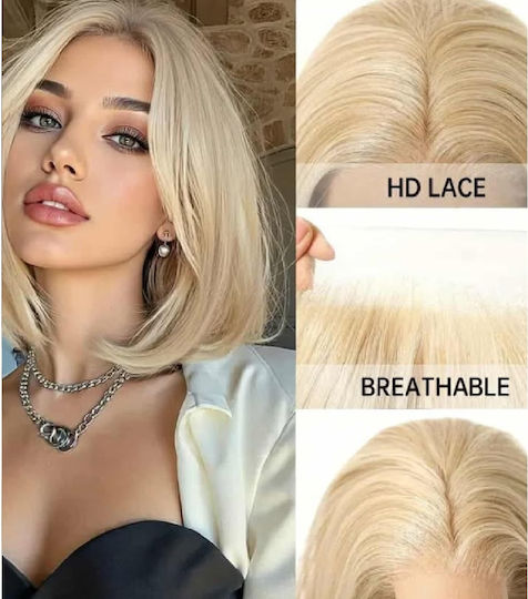 Women's Wig Full Lace 13x4 Invisible Fit Blonde High Quality Synthetic 12 Inches
