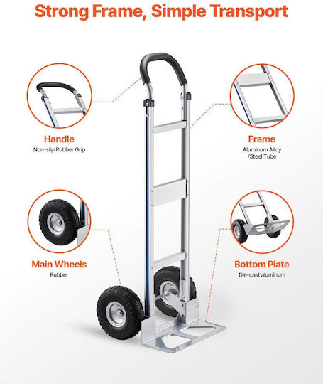 Vevor Καρότσι Μεταφοράς για Φορτίο Βάρους έως 226kg