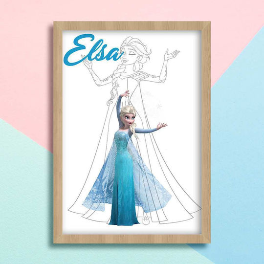 Детска Рамка Princess Elsa от Дърво 30x40бр