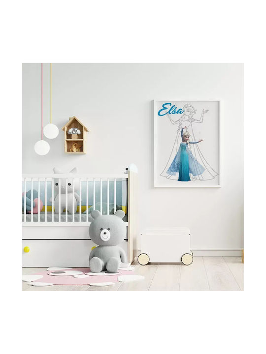 Tablou Copilăresc Princess Elsa din Lemn 30x40buc