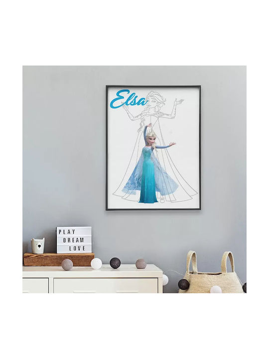 Tablou Copilăresc Princess Elsa din Lemn 30x40buc
