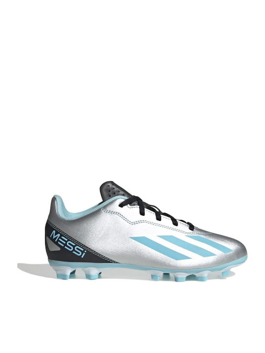 Παιδικά Ποδοσφαιρικά Παπούτσια X Crazyfast Messi.4 με Τάπες Ασημί