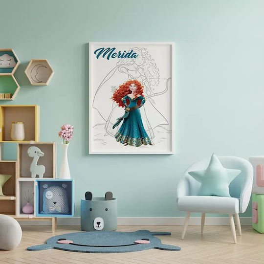 Παιδικό Κάδρο Princess Merida από Ξύλο 30x40εκ.