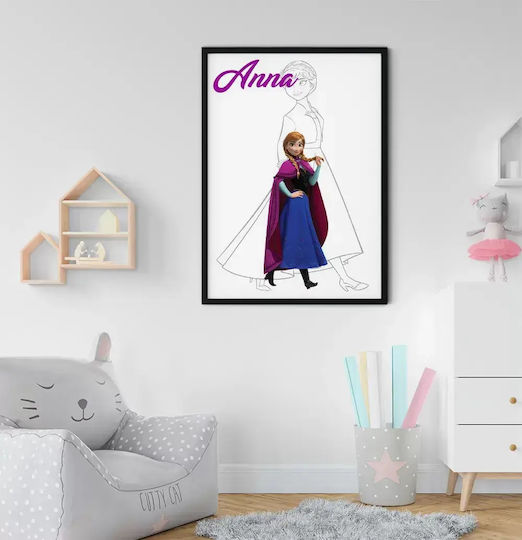Παιδικό Κάδρο Princess Anna από Ξύλο 21x30εκ.