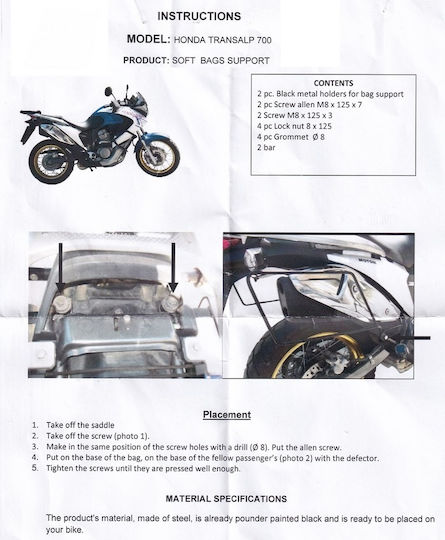Moto Discovery Side Mounts for Honda Transalp