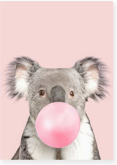 Koala mit rosa Blase 30x40cm