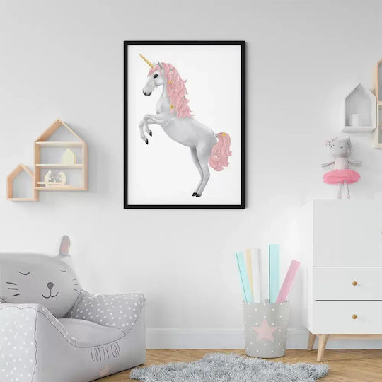 Kids Framed Wall Painting Unicorn 30x40cm