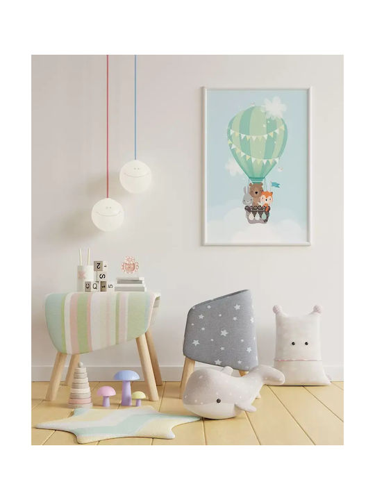 Kids Framed Wall Painting Hot air balloon 30x40cm