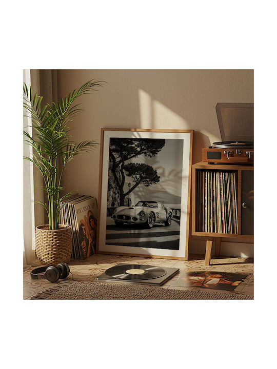 Poster Ferrari 250 Gto Cr059 30cm X 40cm Κορνίζα Σκούρο Φυσικό Ξύλου Καφέ