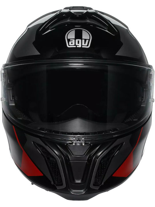 AGV Tourmodular Perception Negru/Roșu Casca Moto Modulară ECE 22.06 1620gr cu Pinlock