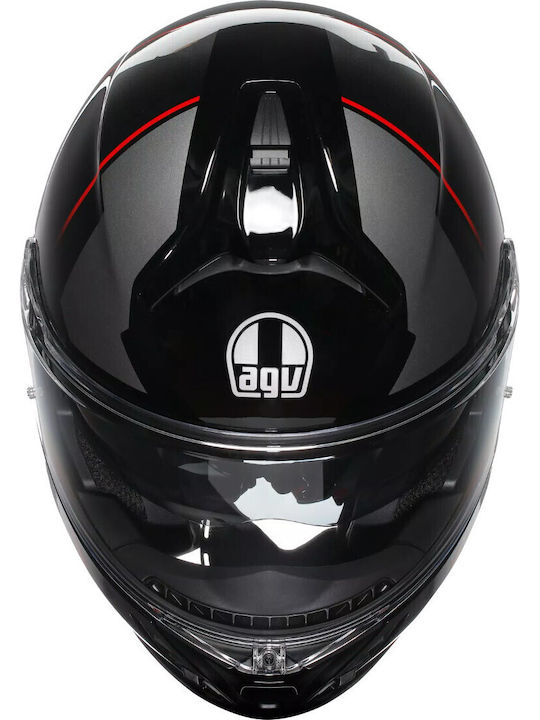 AGV Tourmodular Perception Negru/Roșu Casca Moto Modulară ECE 22.06 1620gr cu Pinlock