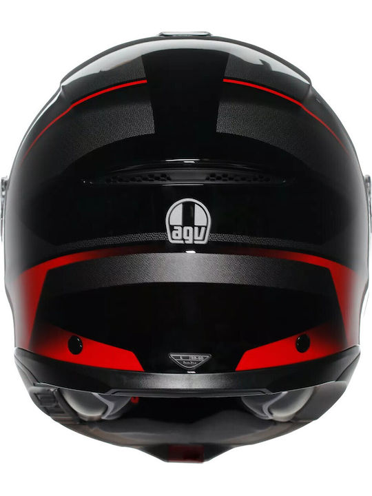 AGV Tourmodular Perception Negru/Roșu Casca Moto Modulară ECE 22.06 1620gr cu Pinlock