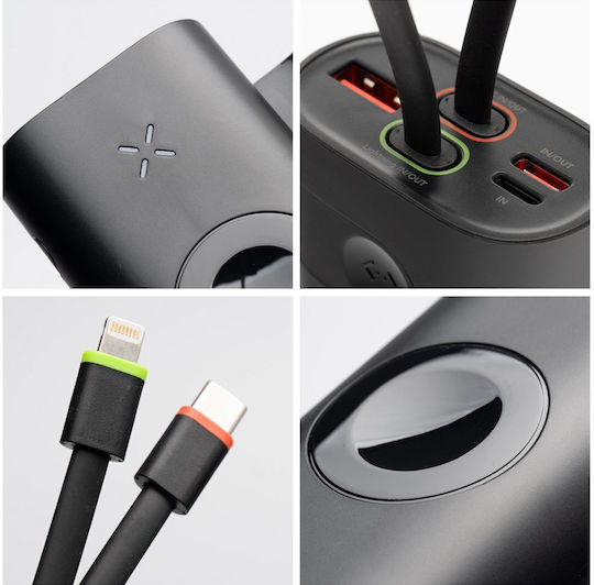 Forcell F-ENERGY F10K4 Power Bank 10000mAh 22.5W με Θύρα USB-A και Θύρα USB-C Power Delivery / Quick Charge 3.0 Μαύρο