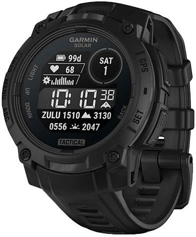 Garmin Instinct 3 Solar Tactical Edition Aluminium 45mm Αδιάβροχο Smartwatch με Παλμογράφο (Black with Black Band)