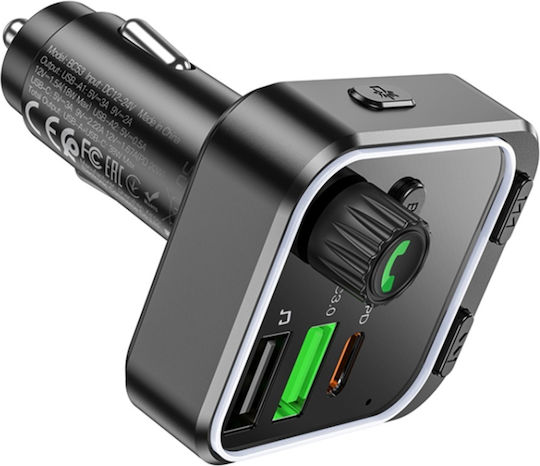 Borofone FM Transmitter Αυτοκινήτου Bc53 mit Bluetooth / Typ-C,TC-TC