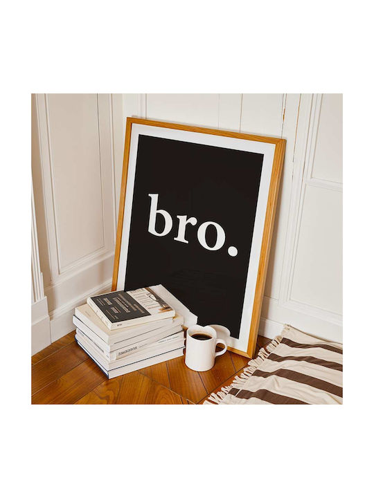 Quote Poster Bro Pst25172 30cm X 40cm Κορνίζα Σκούρο Φυσικό Ξύλου Καφέ