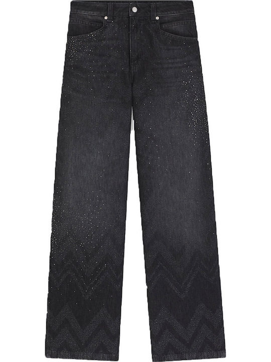 Γυναικείο Jean Παντελόνι Mid Rise σε Relaxed Εφαρμογή Black