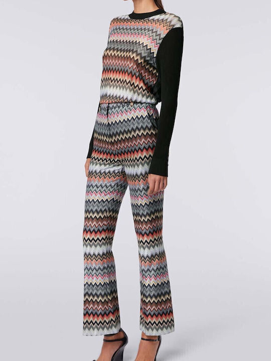 Women's Fabric Trousers Regular Fit Multicolor