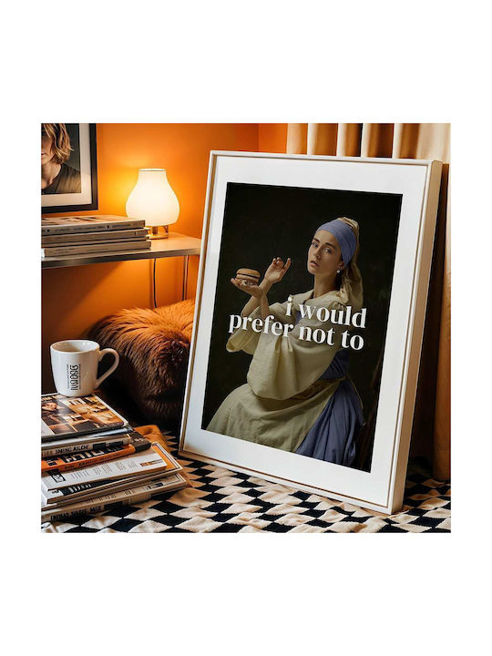 Quote Poster I Would Prefer Not To Pst25193 30cm X 40cm Κορνίζα Σκούρο Φυσικό Ξύλου Καφέ